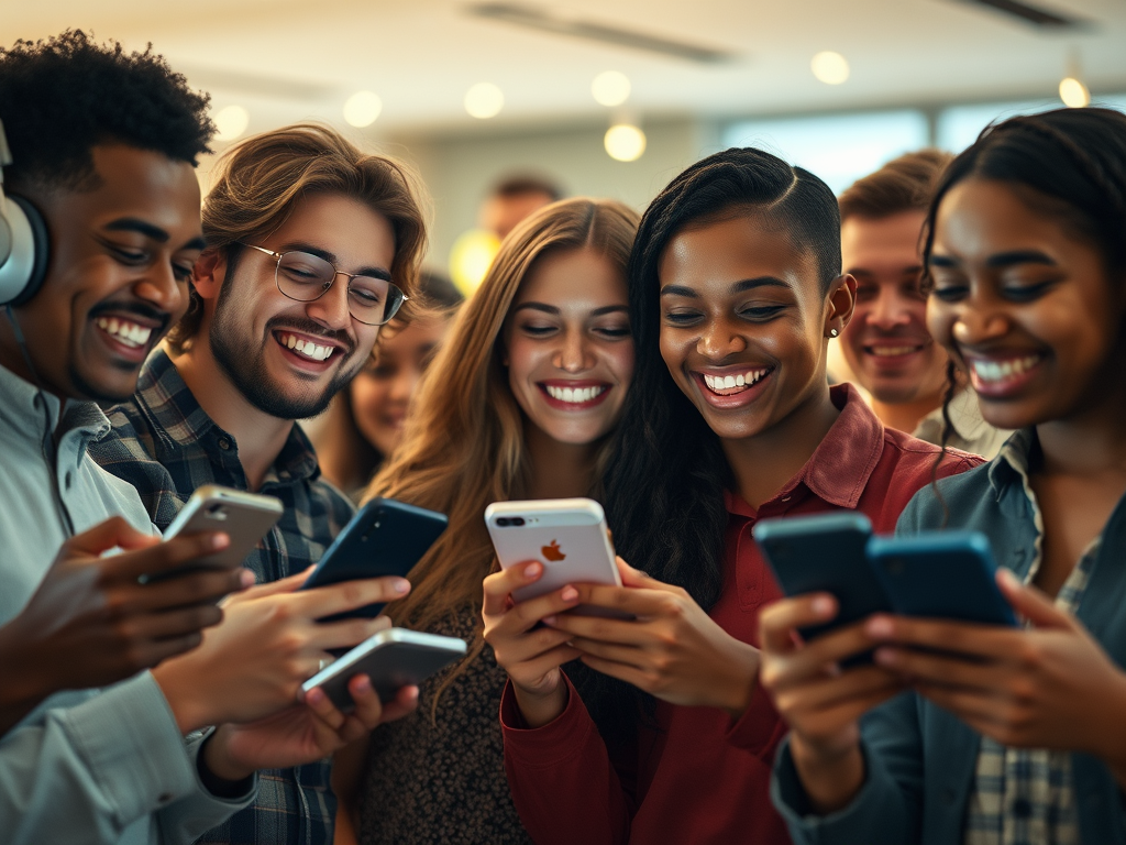 people laughing at what they have seen on social media